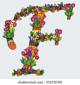 Decorative zentangle letter