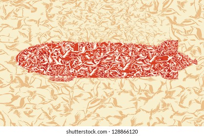 Decorative Zeppelin Background made from Birds
