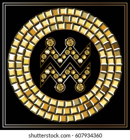 Decorative zodiac sign Aquarius. Horoscope and astrology (astronomy)-symbol. Suitable for invitation, flyer, sticker, poster, banner, card, label, cover, web. Vector illustration.
