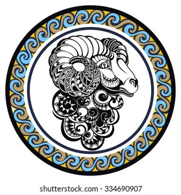 Decorative Zodiac sign Aries