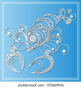 Decorative zodiac sign Cancer in floral style. Horoscope and astrology (astronomy)-symbol. Vector illustration.