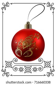 Decorative zodiac sign Cancer. Horoscope and astrology (astronomy)-symbol. Christmas ball. New Year's design. Vector illustration.