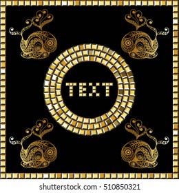 Decorative zodiac sign Cetus , Cet. Horoscope and astrology, astronomy -symbol. Vector illustration.