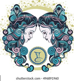 Decorative Zodiac sign Gemini 