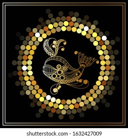 Decorative zodiac sign. Horoscope and astrology (astronomy)-symbol. Vector illustration.