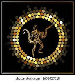 Decorative zodiac sign. Horoscope and astrology (astronomy)-symbol. Vector illustration.