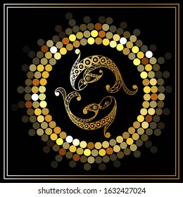 Decorative zodiac sign. Horoscope and astrology (astronomy)-symbol. Vector illustration.