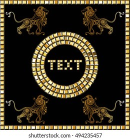 Decorative zodiac sign Leo. Horoscope and astrology (astronomy)-symbol. Vector illustration.