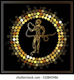 Decorative zodiac sign Ophiuchus. Horoscope and astrology astronomy -symbol. Vector illustration.