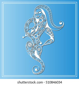 Decorative zodiac sign Ophiuchus. Horoscope and astrology (astronomy)-symbol. Vector illustration.