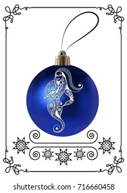 Decorative zodiac sign Ophiuchus. Horoscope and astrology (astronomy)-symbol. Christmas ball. New Year's design. Vector illustration.
