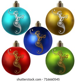 Decorative zodiac sign Ophiuchus. Horoscope and astrology (astronomy)-symbol. Christmas ball. New Year's design. Vector illustration.