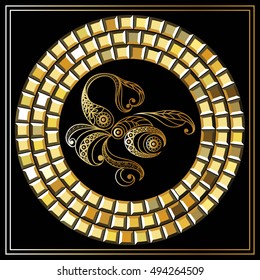 Decorative zodiac sign Scorpio. Horoscope and astrology (astronomy)-symbol. Vector illustration.