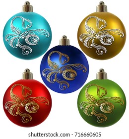 Decorative zodiac sign Scorpio. Horoscope and astrology (astronomy)-symbol. Christmas ball. New Year's design. Vector illustration.