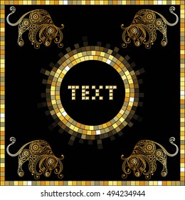 Decorative zodiac sign Taurus. Horoscope and astrology (astronomy)-symbol. Vector illustration.