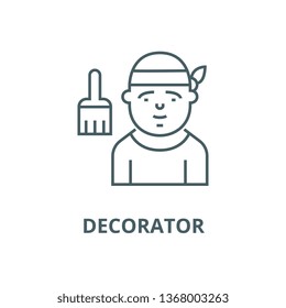 Decorator line icon, vector. Decorator outline sign, concept symbol, flat illustration