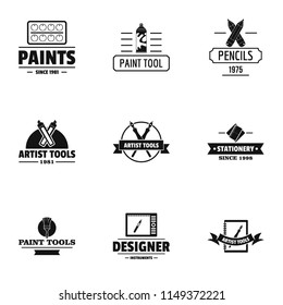 Decorator logo set. Simple set of 9 decorator vector logo for web isolated on white background