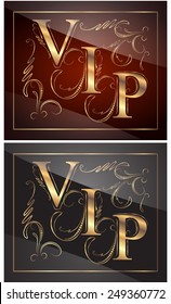 Decors with gold captions VIP