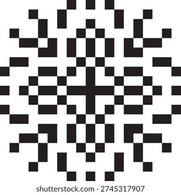 Decotation snowflake element pixel art ornament pattern