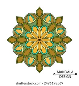 Decotative simple floral patterns colour mandala. Easy Mandala Coloring Book Pages for Adults to Relax, Experiences Give Relief. Resizeable Vector File