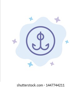 Decoy, Fishing, Hook, Sport Blue Icon on Abstract Cloud Background