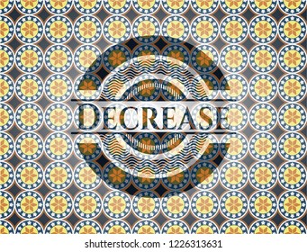 Decrease arabesque badge. arabic decoration.