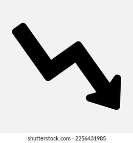 Decrease arrow icon vector illustration in solid style, use for website mobile app presentation