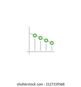 Decrease Chart, Drop Graph Icon Vector in Flat Style