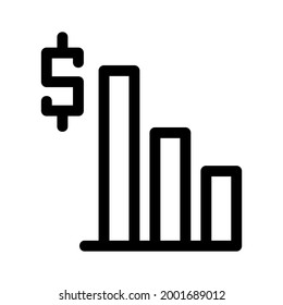 decrease chart icon or logo isolated sign symbol vector illustration - high quality black style vector icons
