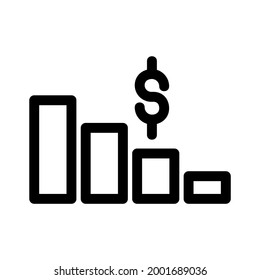 decrease chart icon or logo isolated sign symbol vector illustration - high quality black style vector icons
