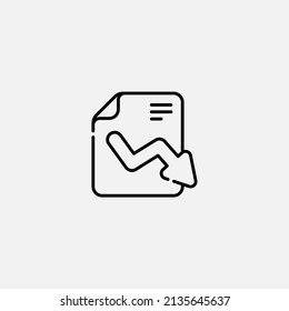 Decrease chart icon sign vector,Symbol, logo illustration for web and mobile