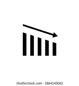 decrease chart icon vector glyph style. isolated on white background