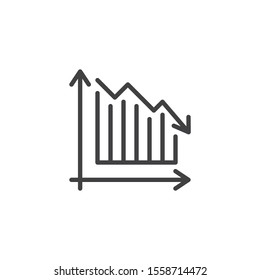 Decrease Diagram Line Icon Falling Graph Stock Vector (Royalty Free ...