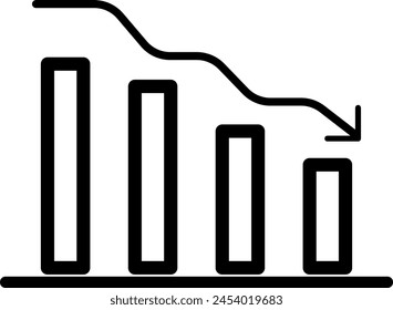 Decrease Down arrow  Diagram and Bar Chart