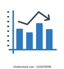 decrease glyph color vector icon