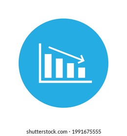 decrease graph business icon vector