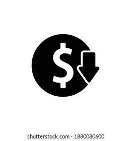 decrease icon, cost reduction icon vector symbol