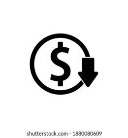 Decrease Icon, Cost Reduction Icon Vector Symbol