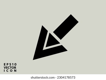 Decrease icon. Direction Sign. Navigation, Vector Down Arrows Symbol