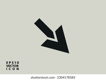 Decrease icon. Direction Sign. Navigation, Vector Down Arrows Symbol