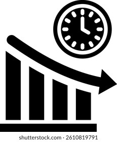 Decrease Icon Glyph Vector Illustration