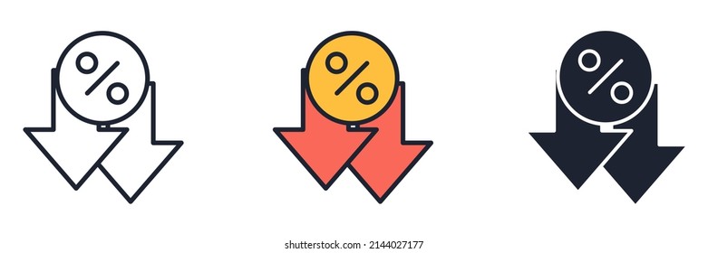 decrease icon symbol template for graphic and web design collection logo vector illustration