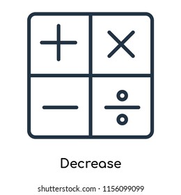 Decrease icon vector isolated on white background, Decrease transparent sign , thin symbols or lined elements in outline style