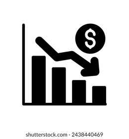 Decrease icon in vector. Logotype