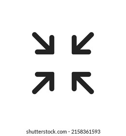 Decrease icon. Сonstriction vector symbol. Simple black diminution icon. EPS10