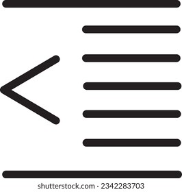 Decrease Indent Text Outline Icon