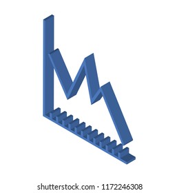 Decrease isometric left top view 3D icon