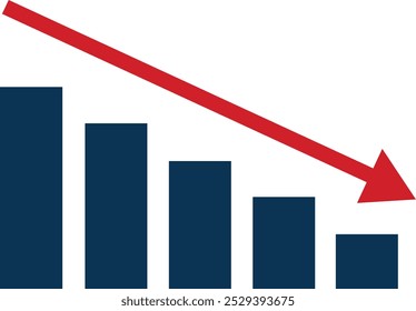 Decrease Line icon. Editable Stroke, Contains such as Arrow, Chart, Diagram, Finance, Direction, Graph, down, Interest Rate, Investment, Performance, Stock Market, Data vector isolated on transparent.