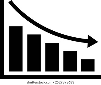 Decrease Line icon. Editable Stroke, Contains such as Arrow, Chart, Diagram, Finance, Direction, Graph, down, Interest Rate, Investment, Performance, Stock Market, Data vector isolated on transparent.