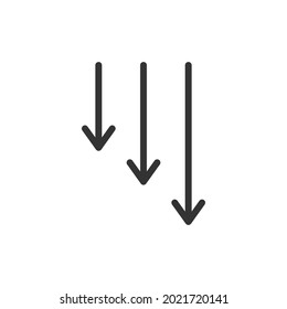 Decrease line icon. Web symbol for web and apps. Sign design in outline style. Decrease stroke object.